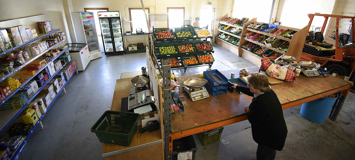 Maggie's Fruit and Veg has an open plan shop selling our produce in Portree with shop assistants